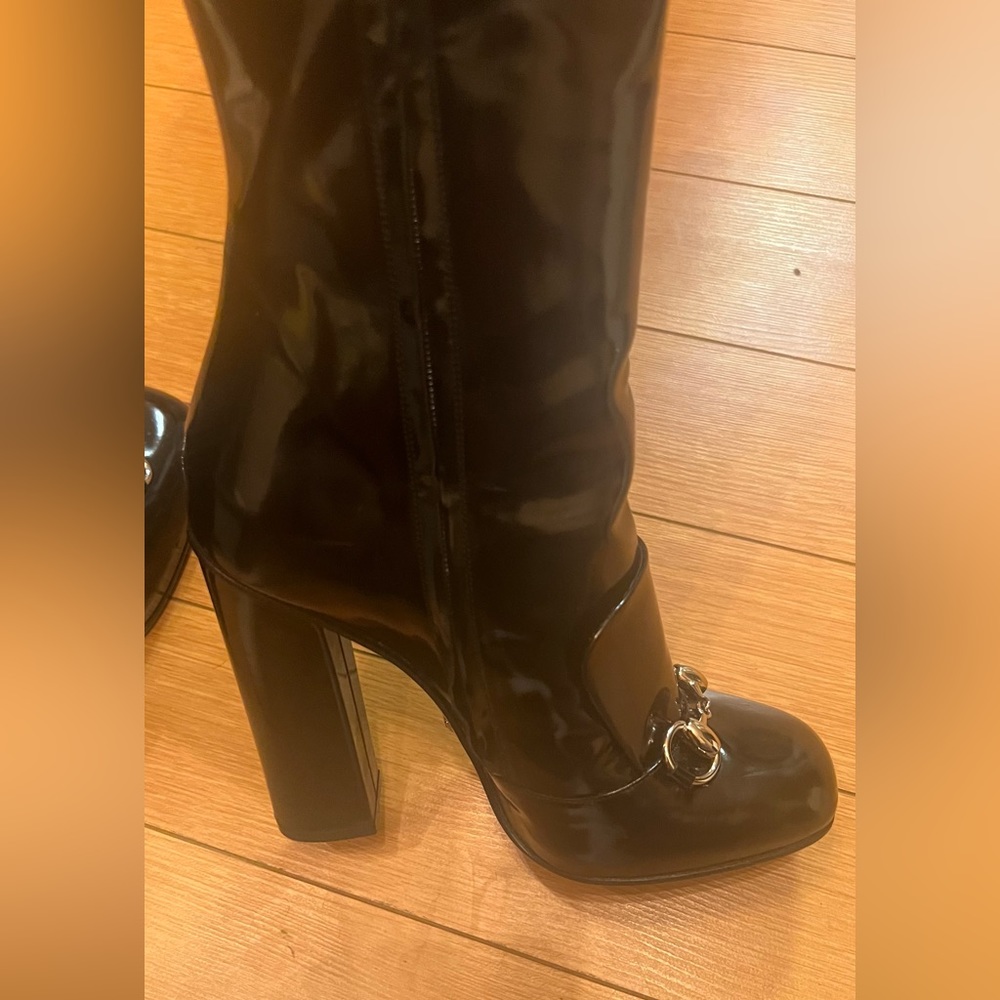 Gucci Knee High Horsebelt Patent Leather Knee High Boots -Size 6.5 fits like a 6 - Picture 8 of 10
